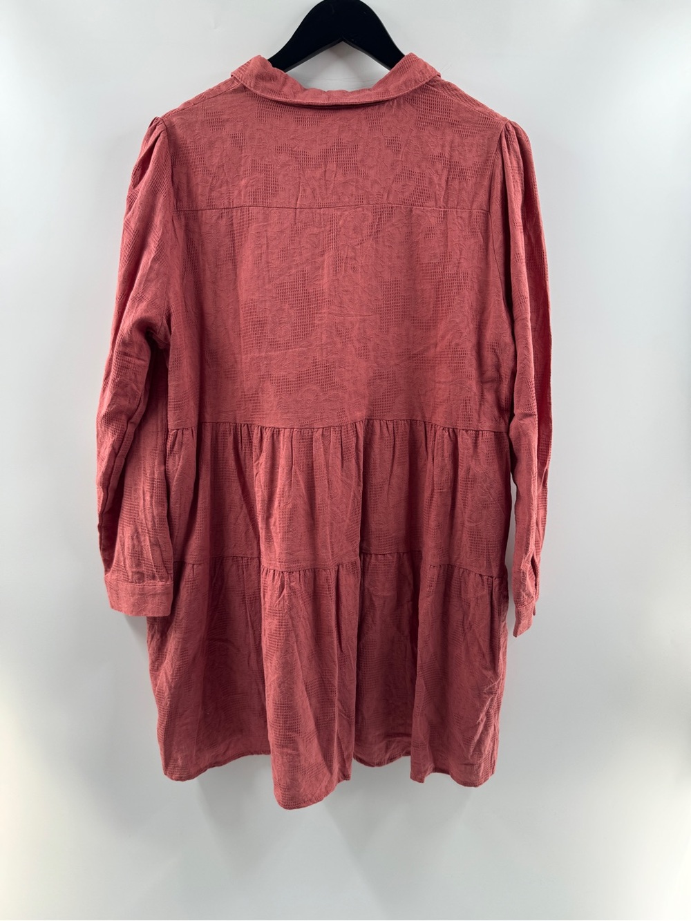 Umgee Pink Waffle Knit Button Front Dress with Pockets – Women’s Large - Picture 8 of 10